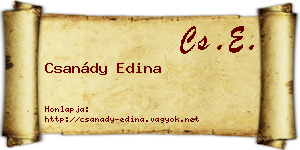 Csanády Edina névjegykártya
